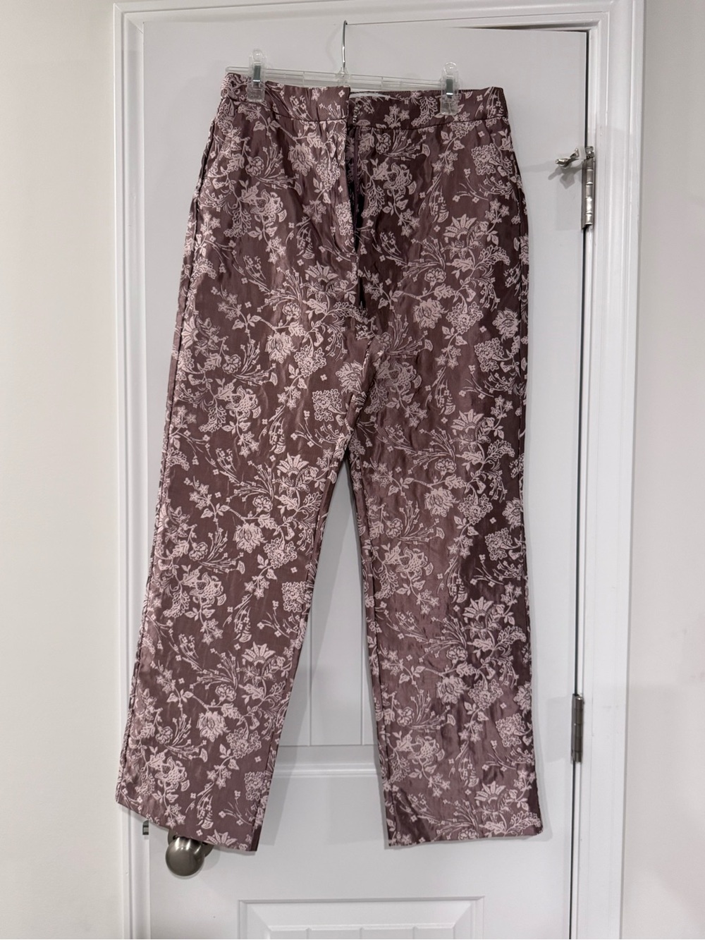 En Saison Mauve Floral Straight Leg Pants